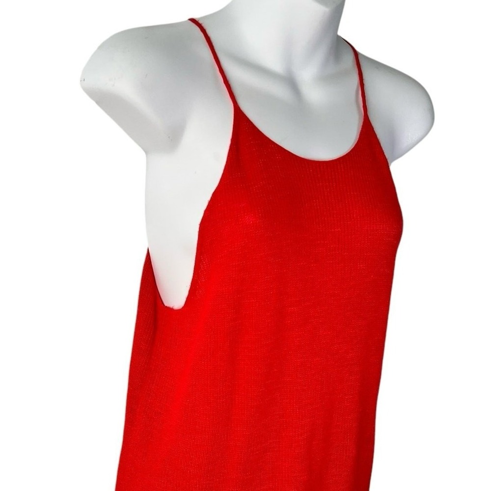 Banana Republic Womens Linen Blend Halter Tank Top Medium Red Summer Vacation